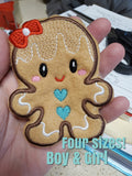 Gingerbread Boy & Girl Softie Plush Stuffies File for 4x4, 5x7, 6x10,  8x12 Plush DIGITAL DOWNLOAD embroidery file ITH In the Hoop 1120
