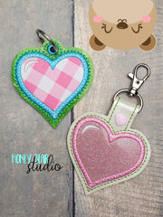 Satin Motif Applique Heart Valentine Love Snap Tab, Eyelet SET DIGITAL DOWNLOAD embroidery file ITH In the Hoop 1222