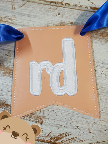 Applique Alphabet Number Add On RD Party Pumpkin Banner Piece for 4x4, 5x7, DIGITAL DOWNLOAD embroidery file ITH In the Hoop