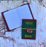MCB Football Field and Laces SET Covers with Football Charm for Mini Composition Book 5x7 DIGITAL DOWNLOAD embroidery file ITH In the Hoop June 2019