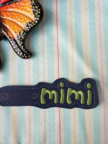 MIMI snap tab, or eyelet fob for 4x4  DIGITAL DOWNLOAD 1 embroidery file ITH In the Hoop Apr 11 2019