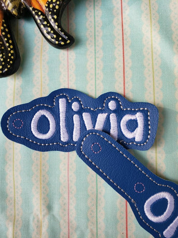 OLIVIA snap tab, or eyelet fob for 4x4  DIGITAL DOWNLOAD 1 embroidery file ITH In the Hoop Apr 11 2019