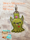 Little OOZE Monster Heart Valentine snap tab, or eyelet fob for 4x4  DIGITAL DOWNLOAD embroidery file ITH In the Hoop Jan 17 2019