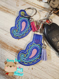 Paisley Fob Set snap tab or eyelet for 4x4  DIGITAL DOWNLOAD embroidery file ITH In the Hoop Jun 2020