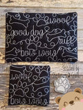 Pet Paws DOG COASTER and MUG RUG Set 4x4 5x7 DIGITAL DOWNLOAD embroidery file ITH In the Hoop 1221