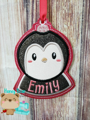 P2 Cozy Christmas Penguin Ornament 5x7 DIGITAL DOWNLOAD embroidery file ITH In the Hoop