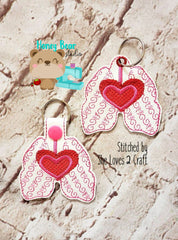 Respiratory Therapy Key Fob Set 4x4 Eyelet and Snap Tab included DIGITAL DOWNLOAD embroidery file ITH In the Hoop Mar 2020