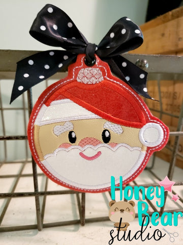 Cozy Christmas Santa Ornament 4x4 DIGITAL DOWNLOAD embroidery file ITH In the Hoop