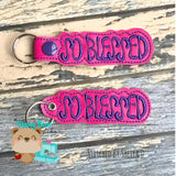 So Blessed Word Art Bless Snap Tab, Eyelet SET DIGITAL DOWNLOAD embroidery file ITH In the Hoop