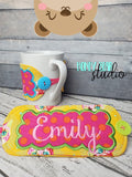 Blank Scalloped Scallop Edge Applique Mug WRAP 5x7, 6x10 SET DIGITAL DOWNLOAD embroidery file ITH In the Hoop 1222