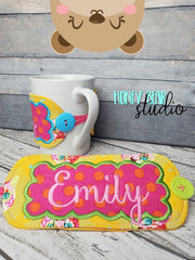 Blank Scalloped Scallop Edge Applique Mug WRAP 5x7, 6x10 SET DIGITAL DOWNLOAD embroidery file ITH In the Hoop 1222