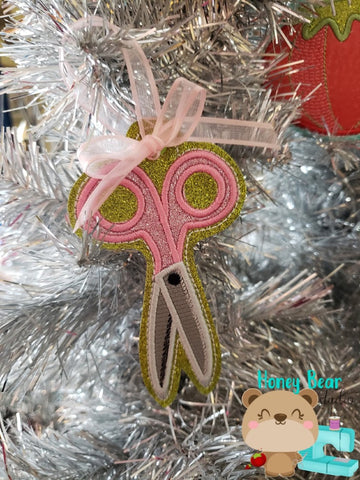 Sewing Notions Scissors Applique Ornament 4x4 DIGITAL DOWNLOAD embroidery file ITH In the Hoop Nov 2019
