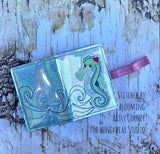 MCB Seahorse Mermaid SET Covers with Sand Dollar Charm for Mini Composition Book 5x7 DIGITAL DOWNLOAD embroidery file ITH In the Hoop June 2019