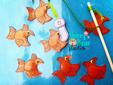 Big Mouth Fish game SET fish and hook 4x4  DIGITAL DOWNLOAD embroidery file ITH In the Hoop
