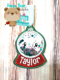 Vinyl Overlay Shaker Applique Snowglobe Ornament 5x7 DIGITAL DOWNLOAD embroidery file ITH In the Hoop