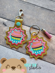 Starburst Basic Shape Applique Snap Tab, Eyelet SET DIGITAL DOWNLOAD embroidery file ITH In the Hoop 0522