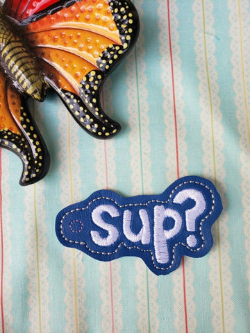 SUP?  What's up snap tab, or eyelet fob for 4x4  DIGITAL DOWNLOAD 1 embroidery file ITH In the Hoop Apr 11 2019