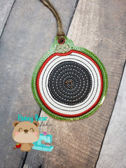 Sports Christmas Rifle Shooting Target Applique  4x4 DIGITAL DOWNLOAD embroidery file ITH In the Hoop DEC 2019
