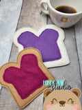 Toast and Jam PBJ Feltster Coaster Giant Feltie Set 4x4 5x7 DIGITAL DOWNLOAD embroidery file ITH In the Hoop 0423 02