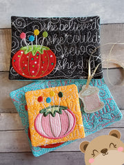 Sewing Notions Pin Cushion Applique COASTER and MUG RUG Set 4x4 5x7 DIGITAL DOWNLOAD embroidery file ITH In the Hoop 1121