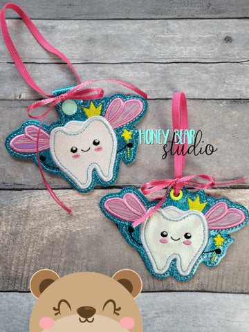 Tooth Fairy Fob Style Door hanger Snap Tab and Eyelet set 4x4 DIGITAL DOWNLOAD embroidery file ITH In the Hoop 0822