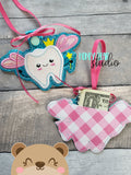 Tooth Fairy Fob Style Door hanger Snap Tab and Eyelet set 4x4 DIGITAL DOWNLOAD embroidery file ITH In the Hoop 0822