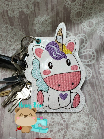 Unicorn Sitting Kawaii Gift Card Holder Applique 5x7 ONLY Snap Tab, Eyelet SET DIGITAL DOWNLOAD embroidery file ITH In the Hoop Nov 26 2018