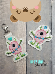 Heart Monster Cute Valentine Love Snap Tab, Eyelet SET DIGITAL DOWNLOAD embroidery file ITH In the Hoop 1222