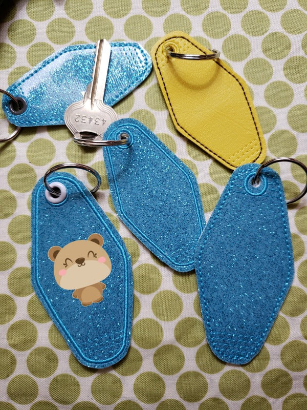 BLANK Vintage Hotel Motel Style Key tag eyelet for 4x4 DIGITAL DOWNLOA Honey Bear Studio
