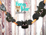 WINGS! the Bat Party Pumpkin Banner Piece for 4x4, 5x7, 6x10, 8x12 DIGITAL DOWNLOAD embroidery file ITH In the Hoop