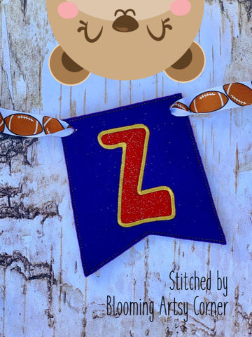 Applique Alphabet Letter Z Party Pumpkin Banner Piece for 4x4, 5x7, DIGITAL DOWNLOAD embroidery file ITH In the Hoop